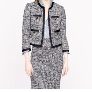 J. Crew tweed suit jacket and pencil skirt suiting